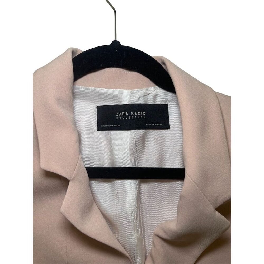 Zara Women's Beige Blazer Medium Tailored Mid-Length Jacket - Picture 5 of 16